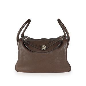 Hermes Chocolat Cl√©mence Leather Lindy 34 PHW